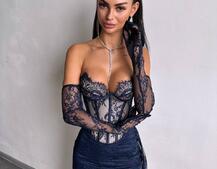Корсетна сукня максі з рукавичками  | PUSHKA SHOP