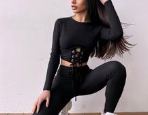 Трикотажний комплект: корсетний топ + легінси Трикотажний комплект: корсетний топ + легінси | PUSHKA SHOP