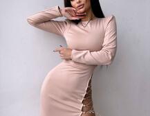 Сукня міді з підплічниками та шнурівкою Розмір вирізу можна регулювати шнурівкою Сукня міді з підплічниками та шнурівкою Розмір вирізу можна регулювати шнурівкою | PUSHKA SHOP