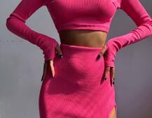 Комплект: топ + спідниця із зав‘язками на ніжку  Комплект: топ + спідниця із зав‘язками на ніжку  | PUSHKA SHOP