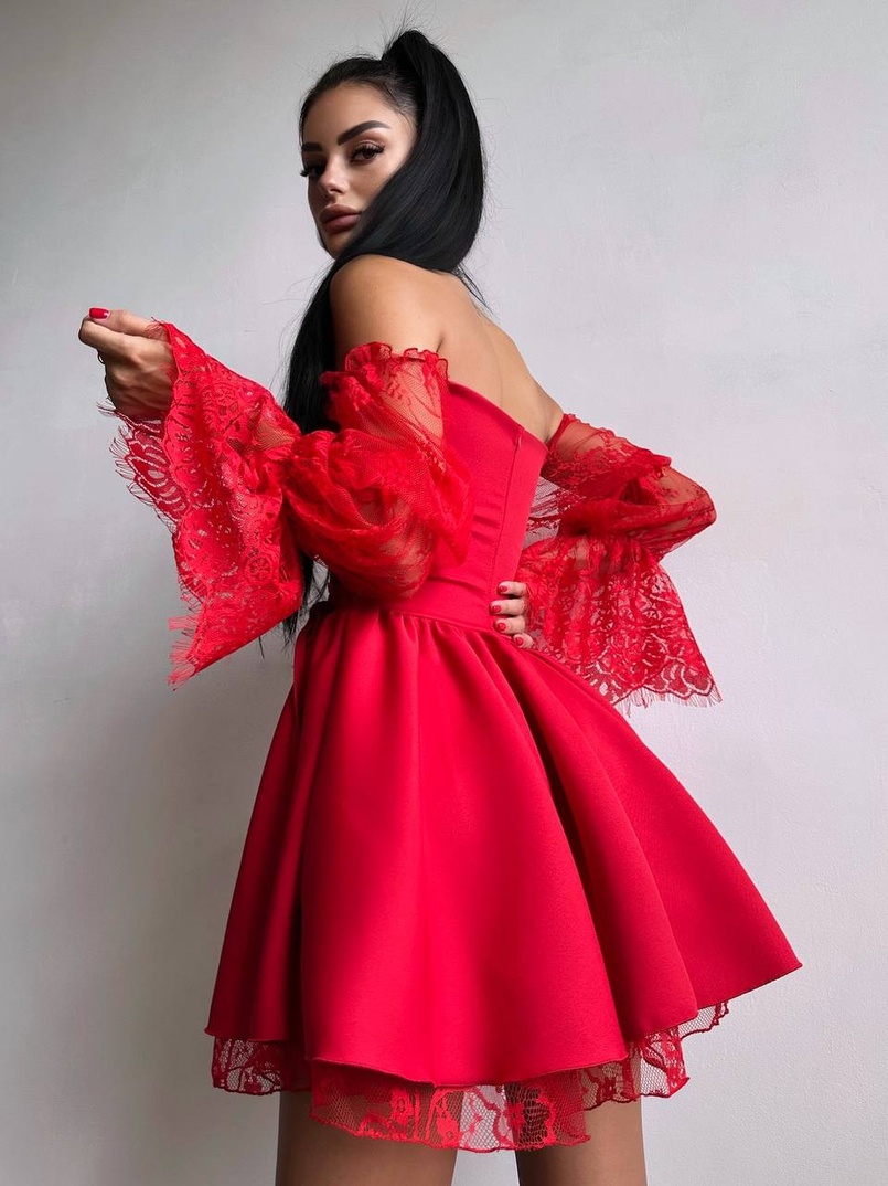 Сукня з корсетом декорована мереживом  Сукня з корсетом декорована мереживом  | PUSHKA SHOP