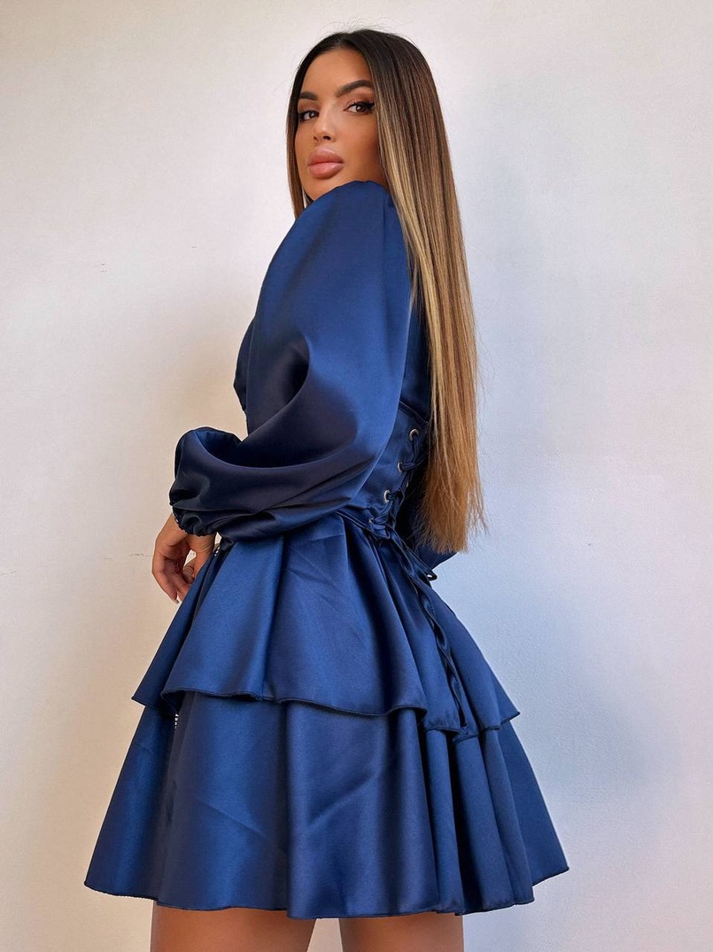 Комплект: сукня з подвійною спідницею + корсет, декорований стразами    Комплект: сукня з подвійною спідницею + корсет, декорований стразами    | PUSHKA SHOP