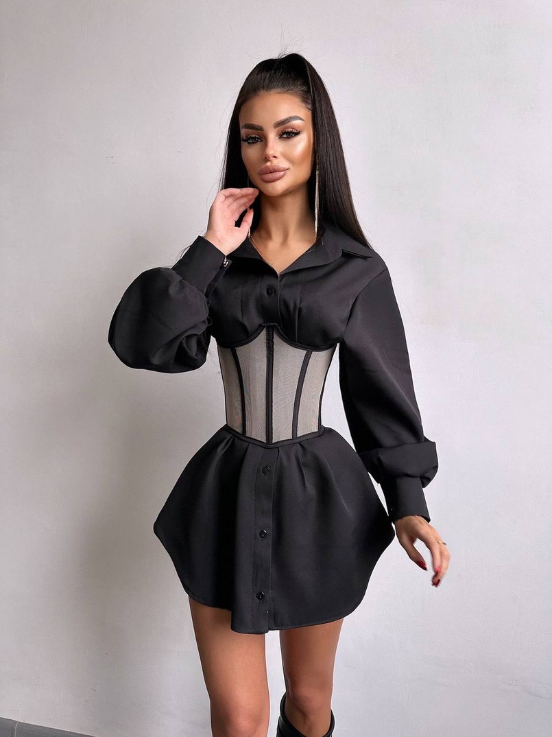 Приталена сорочка + корсет  Приталена сорочка + корсет  | PUSHKA SHOP