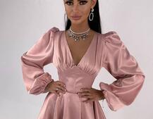 Атласна корсетна сукня  з пишною подвійною спідницею  | PUSHKA SHOP