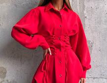 Сукня-сорочка зі шнурівкою Сукня-сорочка зі шнурівкою | PUSHKA SHOP