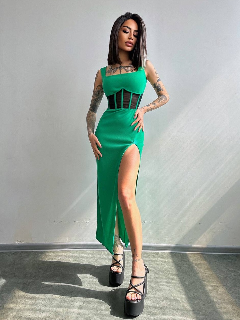 Сукня-міді  з елементами корсету   Сукня-міді  з елементами корсету   | PUSHKA SHOP