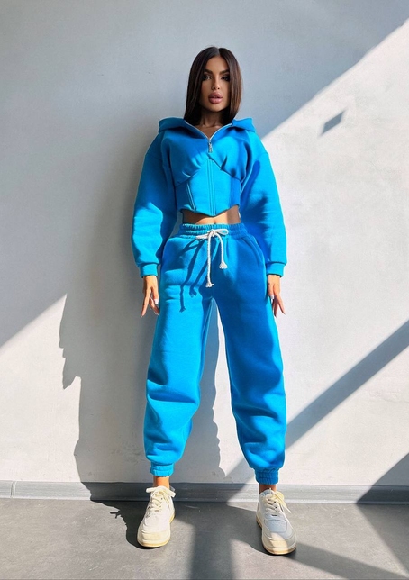 Комплект на флісі : худі з елементами корсету + штани  | PUSHKA SHOP