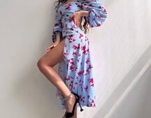 Сукня -міді зі шнурівкою на спинці та розрізом на ніжці Сукня -міді зі шнурівкою на спинці та розрізом на ніжці | PUSHKA SHOP