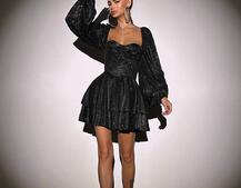 Сяюча корсетна сукня бюстьє з подвійною спідницею Сяюча корсетна сукня бюстьє з подвійною спідницею | PUSHKA SHOP