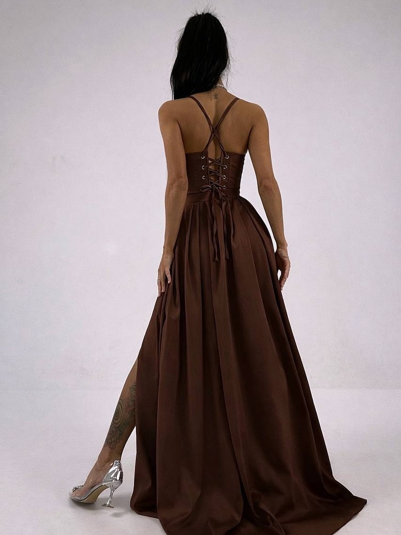 Атласний комплект: корсет + спідниця максі  | PUSHKA SHOP