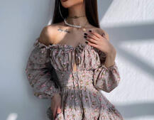 Сукня з квітковим принтом з воланами на ґудзиках  Сукня з квітковим принтом з воланами на ґудзиках  | PUSHKA SHOP