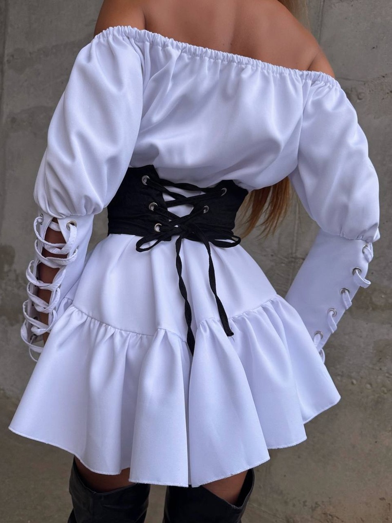 Комплект: Сукня-сорочка + корсет на гачках Комплект: Сукня-сорочка + корсет на гачках | PUSHKA SHOP