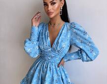 Сукня міні з пишною спідницею та драпіруванням на талії Сукня міні з пишною спідницею та драпіруванням на талії | PUSHKA SHOP