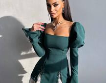 Сукня з об'ємними рукавами + спідниця з воланами | PUSHKA SHOP