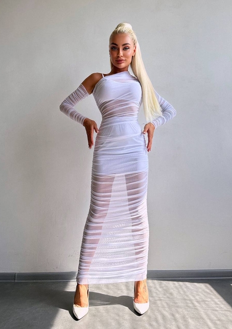 Сукня міді з драпіруванням   | PUSHKA SHOP