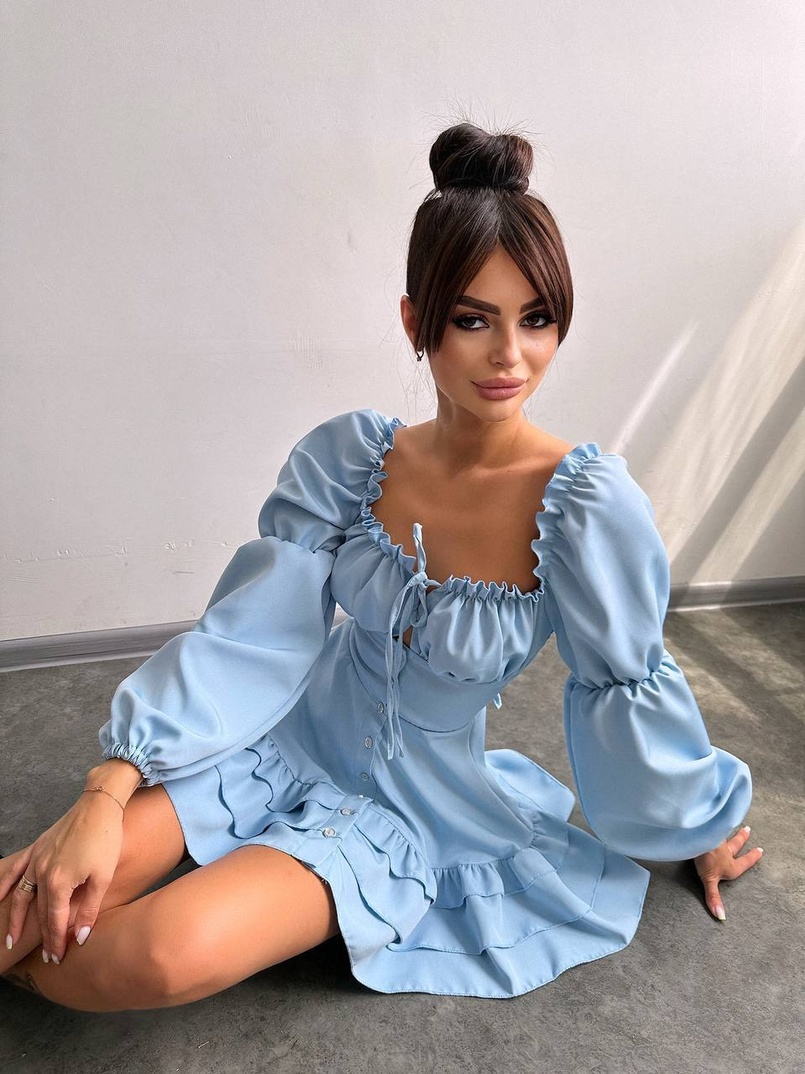 Сукня з воланами на ґудзиках  Сукня з воланами на ґудзиках  | PUSHKA SHOP