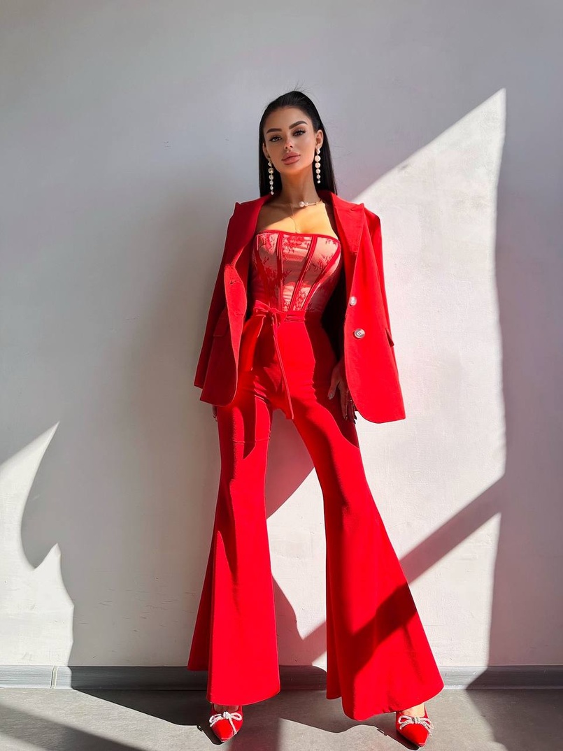 Комплект: піджак + комбінезон кльош  Комплект: піджак + комбінезон кльош  | PUSHKA SHOP