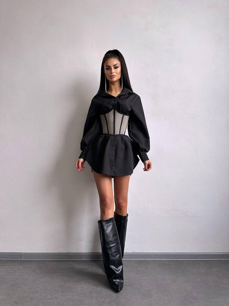 Приталена сорочка + корсет  Приталена сорочка + корсет  | PUSHKA SHOP