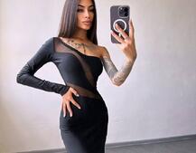 Сукня міді  із вставками сітки  Сукня міді  із вставками сітки  | PUSHKA SHOP