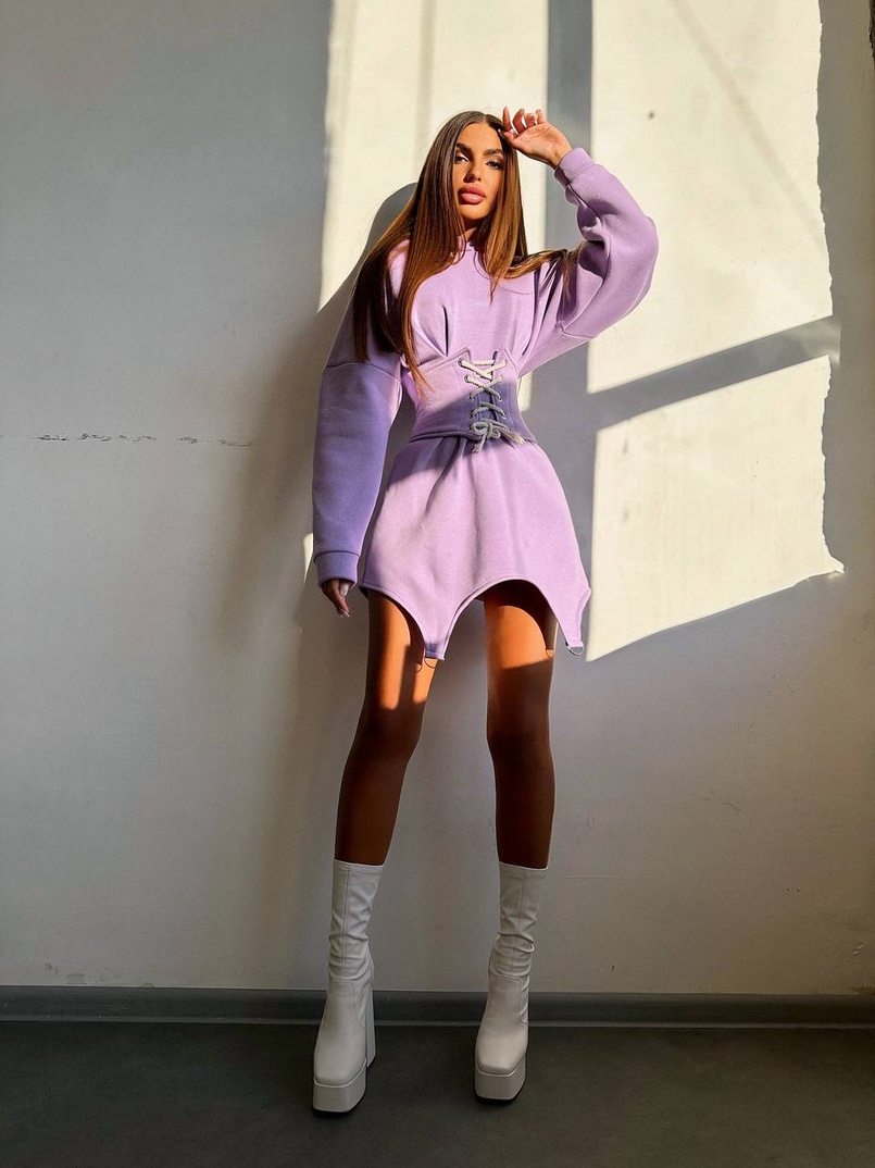 Тепле приталене худі з капюшоном на флісі + корсет на шнурівці Можна носити з корсетом та без Тепле приталене худі з капюшоном на флісі + корсет на шнурівці Можна носити з корсетом та без | PUSHKA SHOP