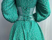 Сукня міні в квітковий принт + прозорий корсет  | PUSHKA SHOP