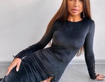 Оксамитова сукня міді зі шнурівкою Оксамитова сукня міді зі шнурівкою | PUSHKA SHOP