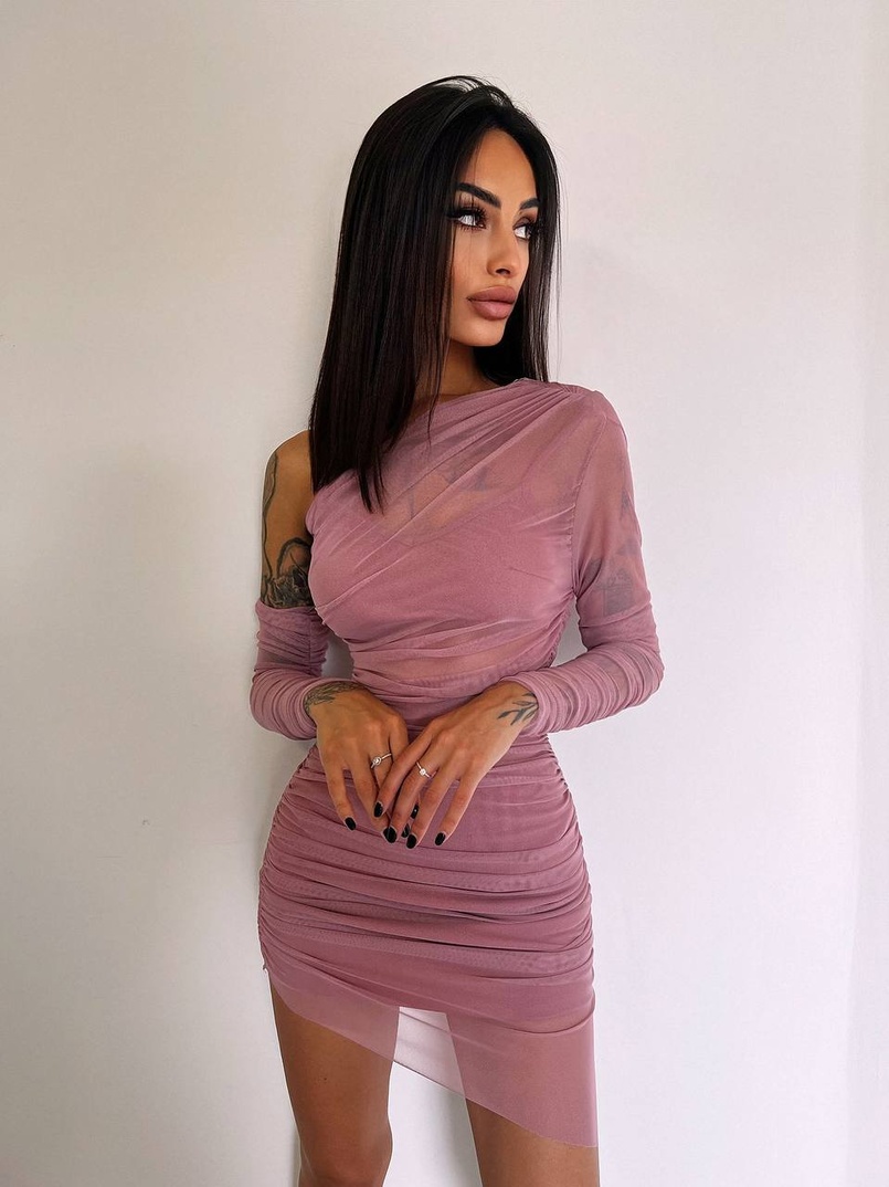 Міні сукня з драпіруванням   | PUSHKA SHOP