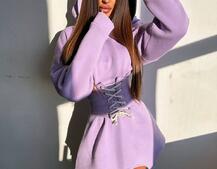 Тепле приталене худі з капюшоном на флісі + корсет на шнурівці Можна носити з корсетом та без Тепле приталене худі з капюшоном на флісі + корсет на шнурівці Можна носити з корсетом та без | PUSHKA SHOP