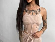 Трикотажный комплект: корсетный топ на косточках + леггинсы Трикотажный комплект: корсетный топ на косточках + леггинсы | PUSHKA SHOP