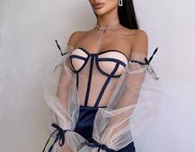 Атласний  комплект: корсет + спідниця  | PUSHKA SHOP