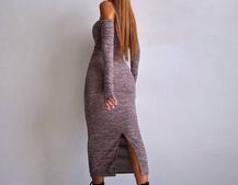 Трикотажна сукня міді  з чашечками  | PUSHKA SHOP