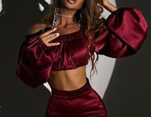 Атласний комплект, декорований стразами Ручна робота, прикраса пришита  Атласний комплект, декорований стразами Ручна робота, прикраса пришита  | PUSHKA SHOP