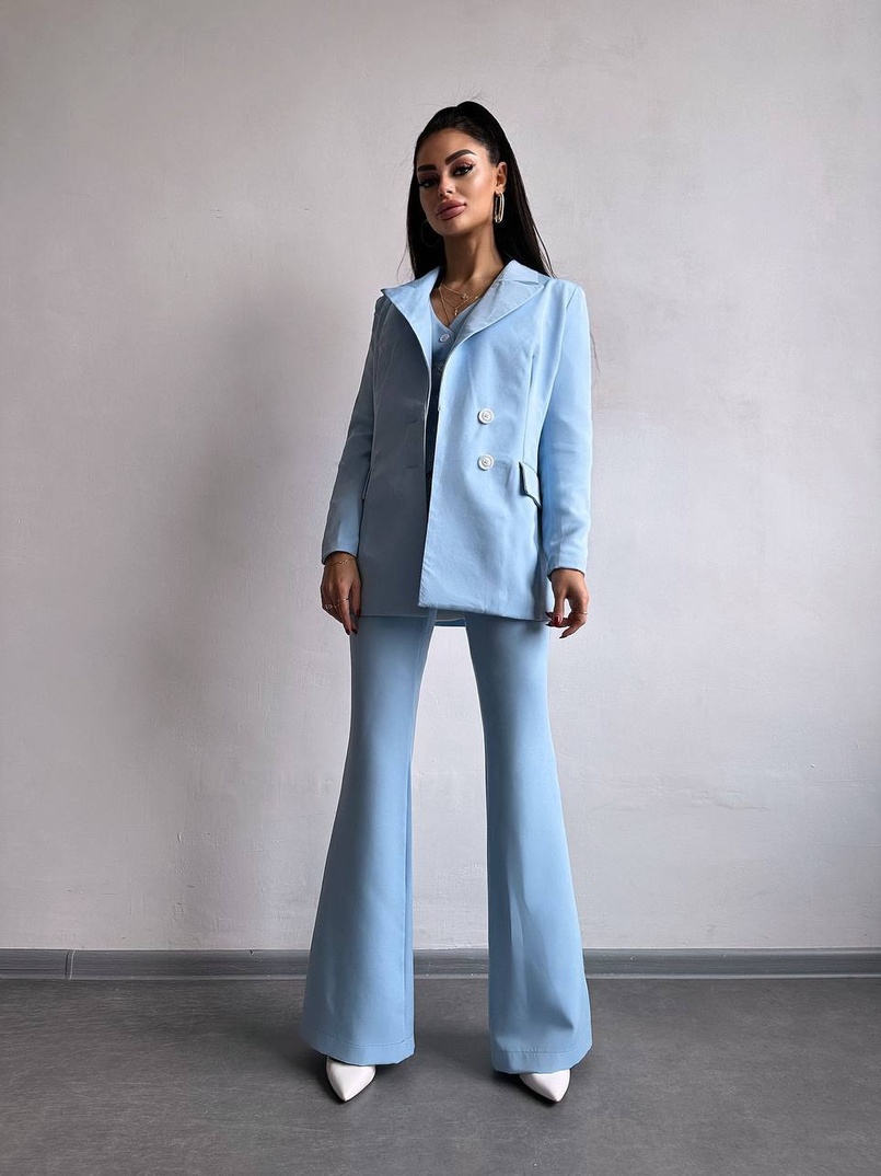 Костюм: піджак на підкладці, штани кльош+ жилет  Костюм: піджак на підкладці, штани кльош+ жилет  | PUSHKA SHOP