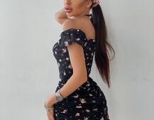 Цветочное платье мини с корсетной вставкой  на талии и присобранной юбкой  Цветочное платье мини с корсетной вставкой  на талии и присобранной юбкой  | PUSHKA SHOP