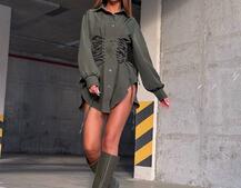 Сукня-сорочка зі шнурівкою Сукня-сорочка зі шнурівкою | PUSHKA SHOP