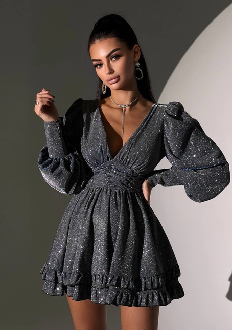 Сукня із пишною подвійною спідницею та драпіруванням  | PUSHKA SHOP