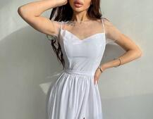 Платье-макси из сетки   с блестками  Платье-макси из сетки   с блестками  | PUSHKA SHOP