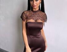 Елегантна сукня максі з мереживом | PUSHKA SHOP