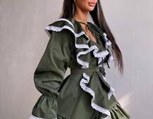 Котонова сукня декорована мереживом    Котонова сукня декорована мереживом    | PUSHKA SHOP