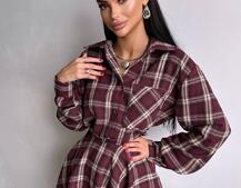 Комплект: сорочка + спідниця у клітинку  Комплект: сорочка + спідниця у клітинку  | PUSHKA SHOP