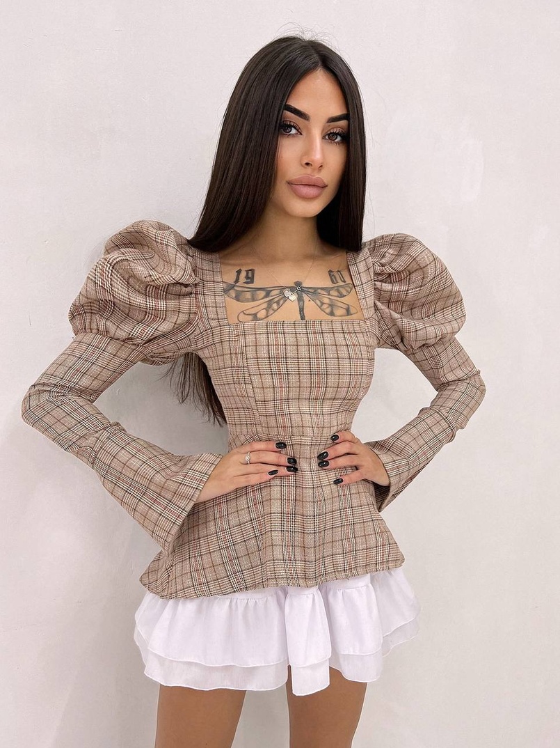 Сукня з об'ємними рукавами + спідниця з воланами Сукня з об'ємними рукавами + спідниця з воланами | PUSHKA SHOP