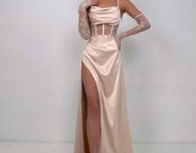 Комплект: корсет+ рукавички + спідниця максі | PUSHKA SHOP