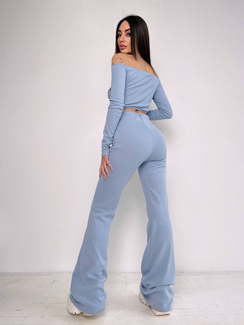 Комплект : штани кльош і топ з елементами корсету  Комплект : штани кльош і топ з елементами корсету  | PUSHKA SHOP