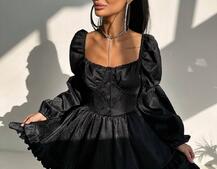 Корсетна сукня  з пишною подвійною спідницею та рюшами  Корсетна сукня  з пишною подвійною спідницею та рюшами  | PUSHKA SHOP