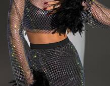 Комплект: топ з натуральним пір’ям + спідниця Комплект: топ з натуральним пір’ям + спідниця | PUSHKA SHOP