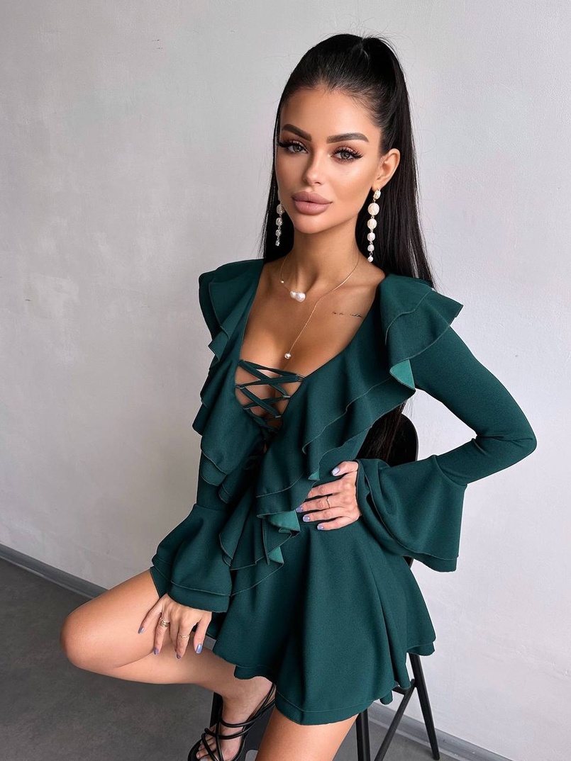 Сукня з з воланами на ґудзиках  Сукня з з воланами на ґудзиках  | PUSHKA SHOP