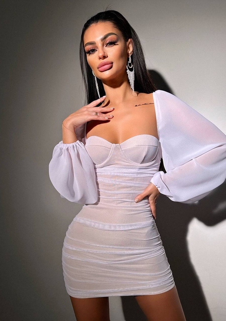 Корсетна сукня з чашечками з ефектом push up з драпіруванням   | PUSHKA SHOP