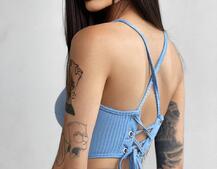 Трикотажный комплект: корсетный топ на косточках + леггинсы | PUSHKA SHOP