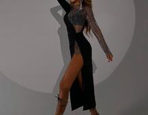 Сукня декорована сіткою із стразами міні або міді Сукня декорована сіткою із стразами міні або міді | PUSHKA SHOP