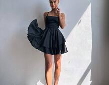 Шовкова сукня  з пишною спідницею та шнурівкою   | PUSHKA SHOP